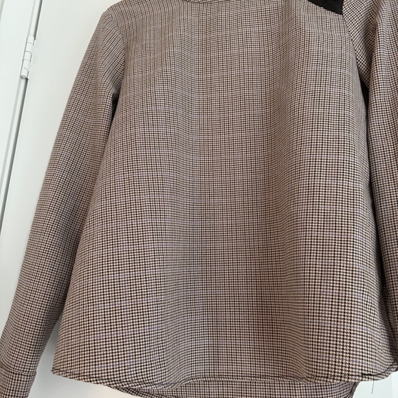 Zara checkered blouse with pearl details - Picture 3 of 4
